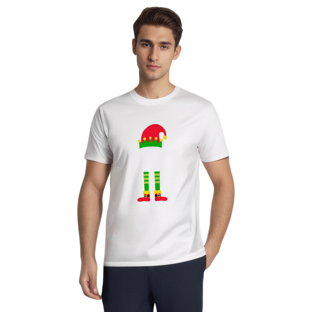 Weihnachten Elf Druck lustiges T-Shirt Herren weiß T-Shirt