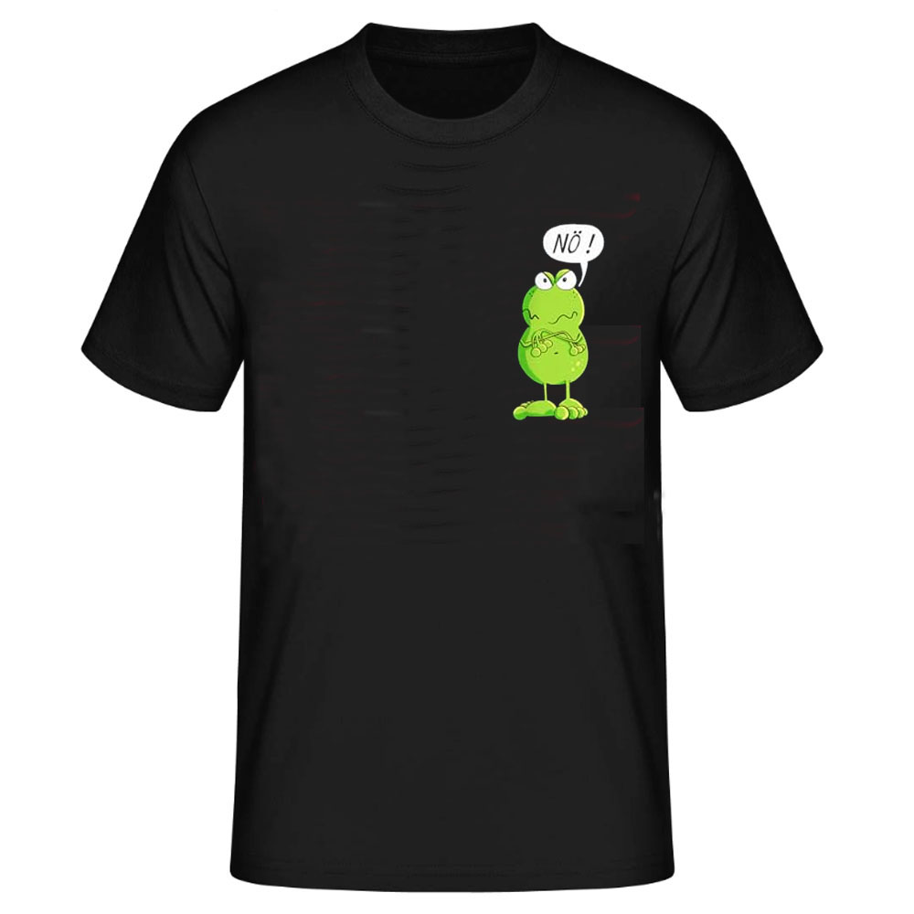 Frosch Nö I Nein schwarz kurzarm T-Shirt 