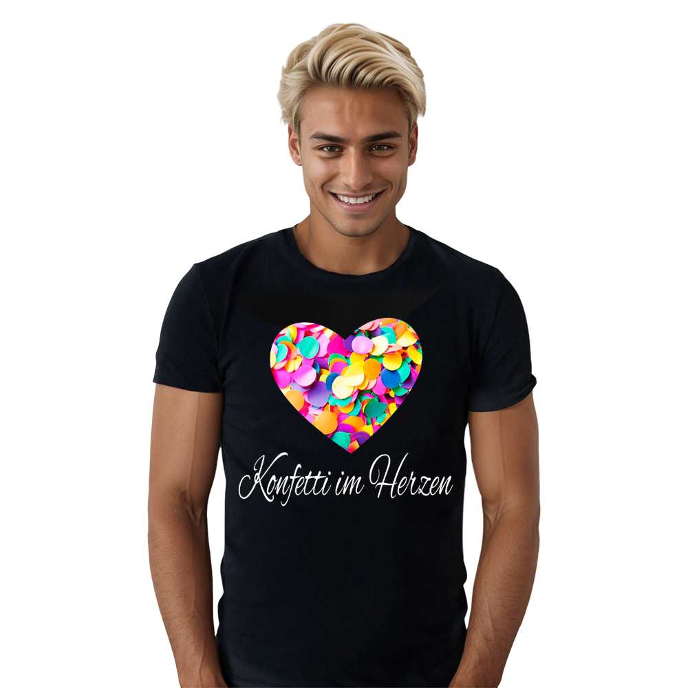 Konfetti Im Herzen Männer schwarz T-Shirt