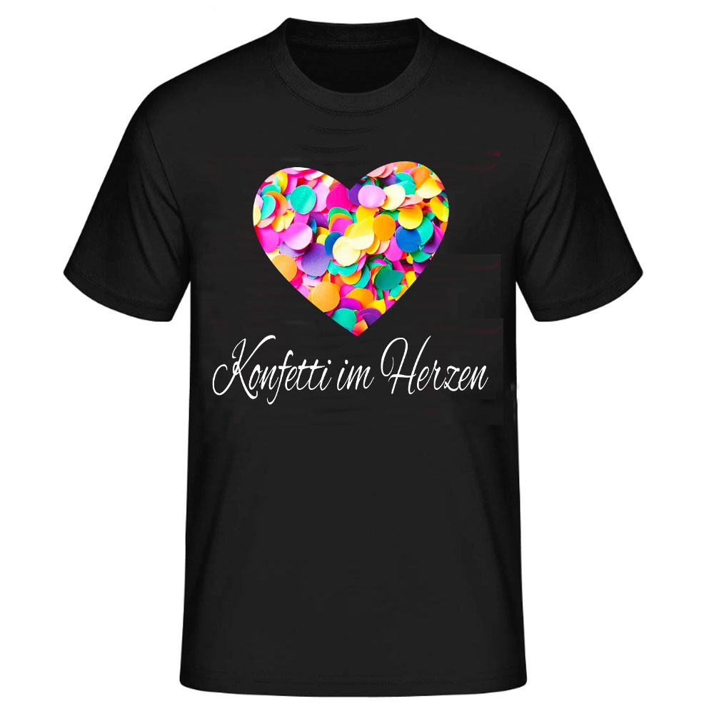 Konfetti Im Herzen Männer schwarz T-Shirt