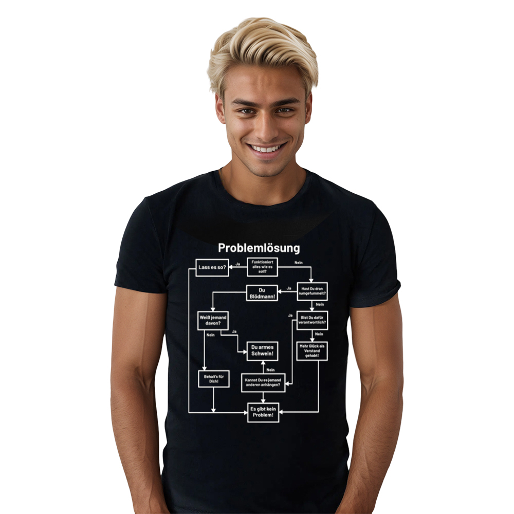 Problemlösung Lustig Unisex schwarz T-Shirt 