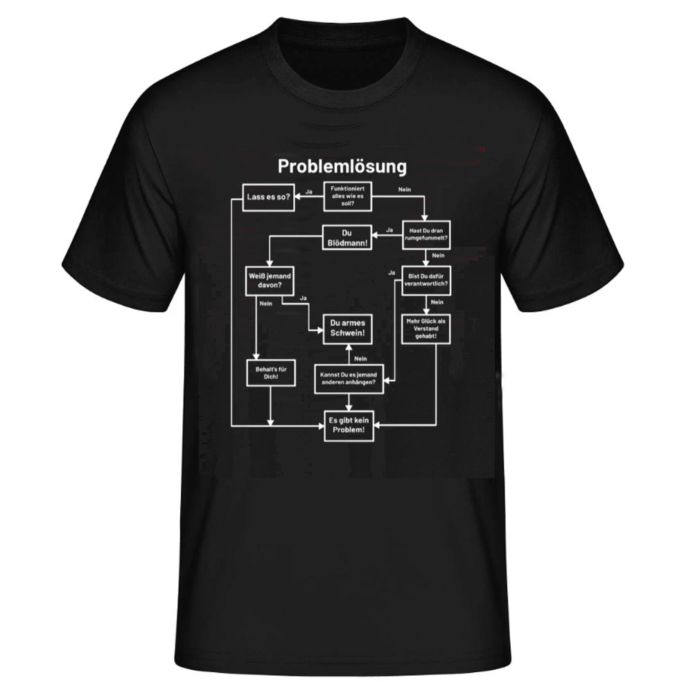Problemlösung Lustig Unisex schwarz T-Shirt 