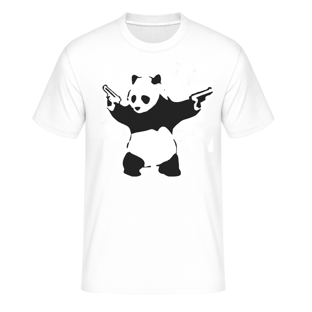 "Panda holding guns" T-Shirt weiß für Herren