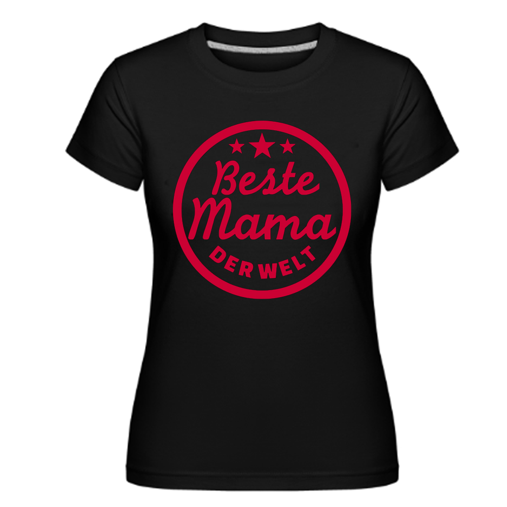 Muttertag Beste Mama Der Welt Druck Damen schwarz kurzarm T-Shirt