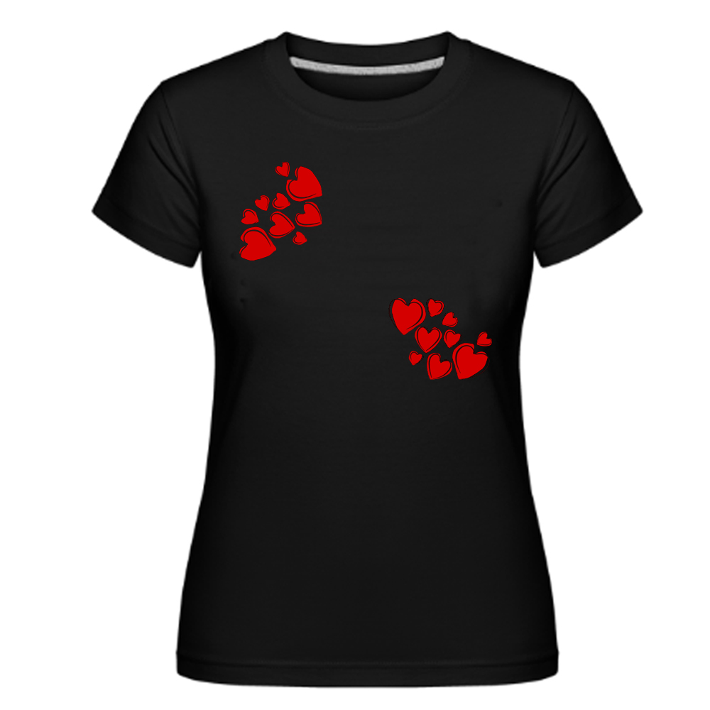 Muttertag Heart Druck Damen schwarz kurzarm T-Shirt