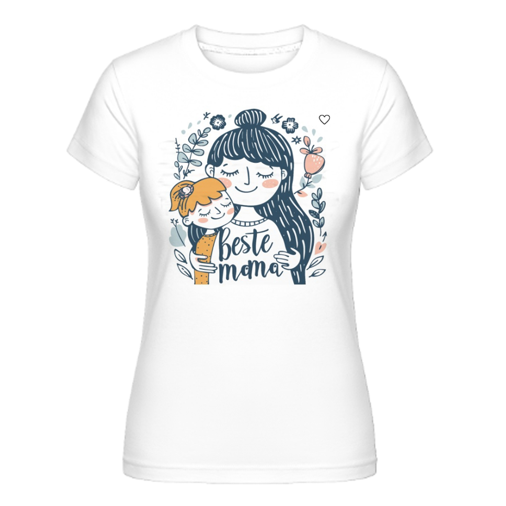 Muttertag Beste Mama Druck Damen weiß kurzarm T-Shirt