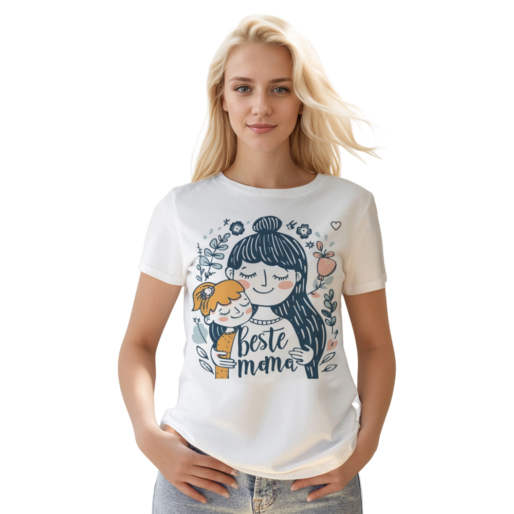 Muttertag Beste Mama Druck Damen weiß kurzarm T-Shirt