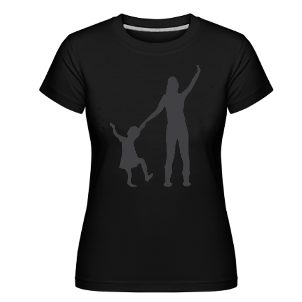 Muttertag Mama und Tochter Damen schwarz kurzarm T-Shirt