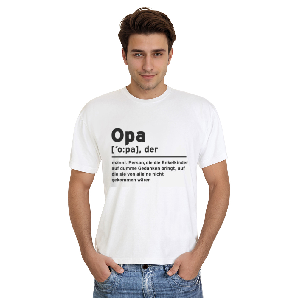 Opa Definition lustiges weiß T-Shirt für Herren