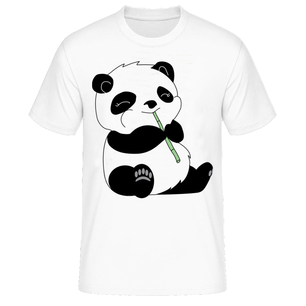 "Panda isst Bambus! " T-Shirt weiß für Herren