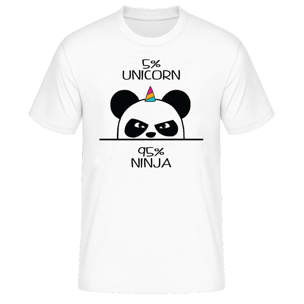 ‘’Unicorn Ninja Panda‘’ T-Shirt weiß für Herren
