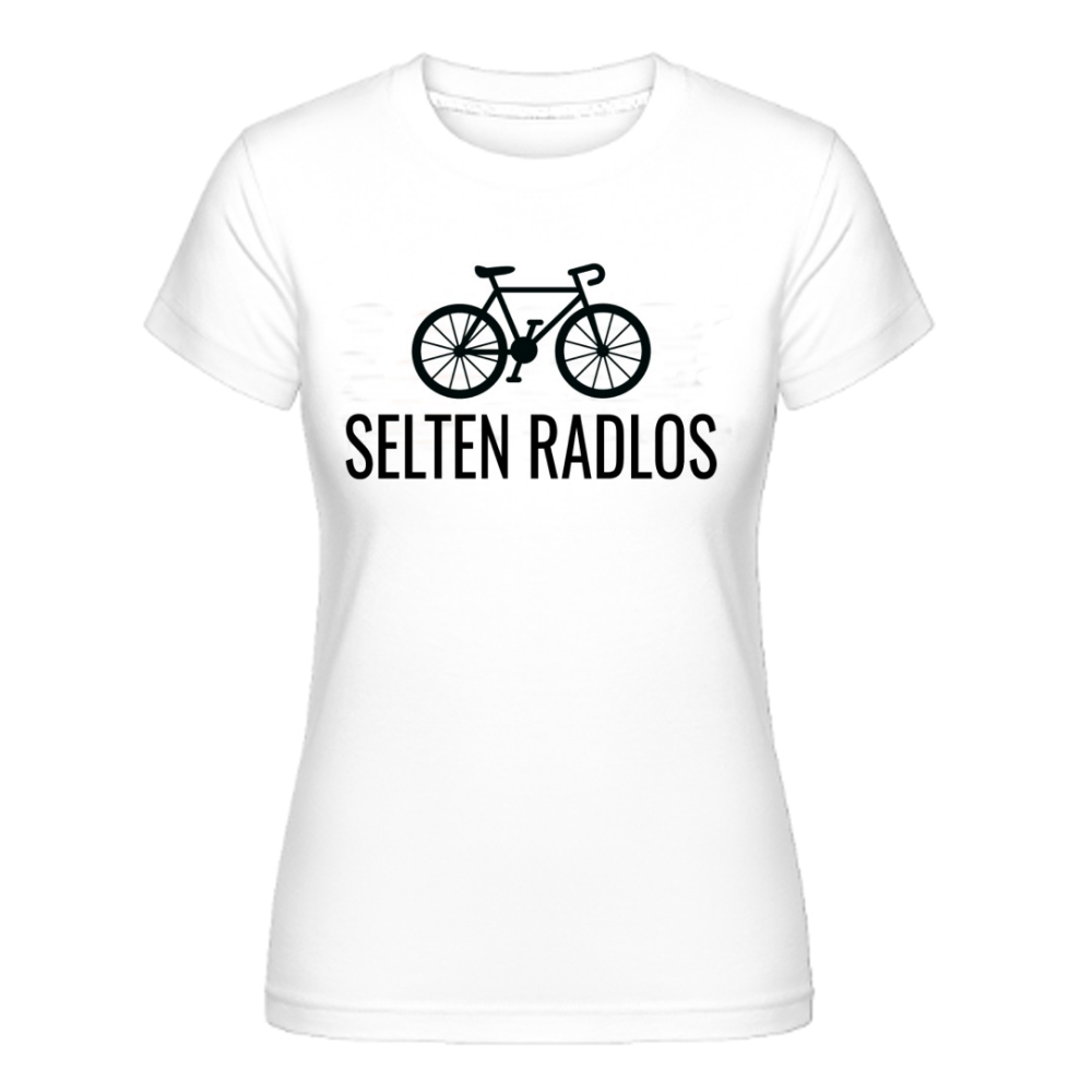 Radfahren Fahrrad Ich bin selten radlos Damen weiß T-Shirt