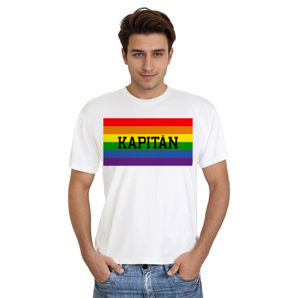Kapitän LGBTQ Männer weiß T-Shirt