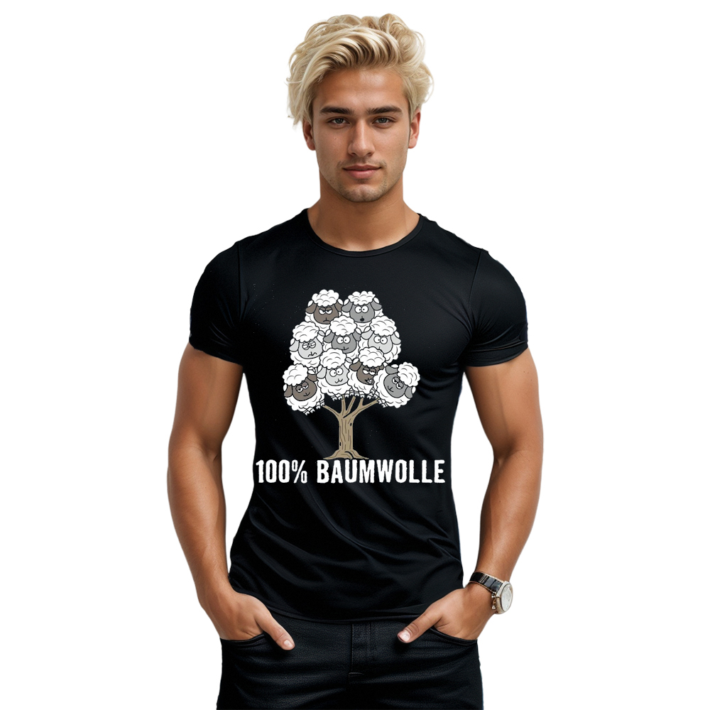 100% Baumwolle lustiges schwarz T-Shirt