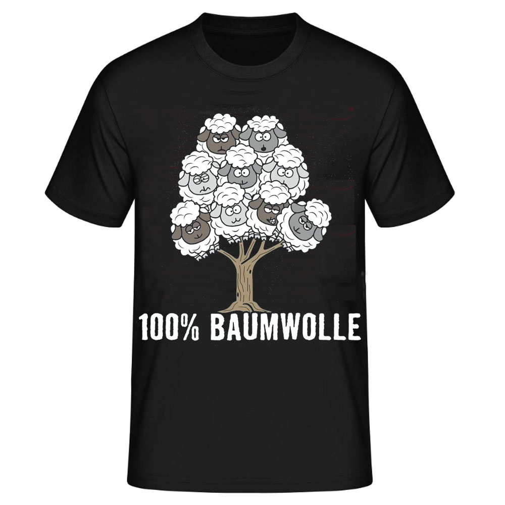 100% Baumwolle lustiges schwarz T-Shirt