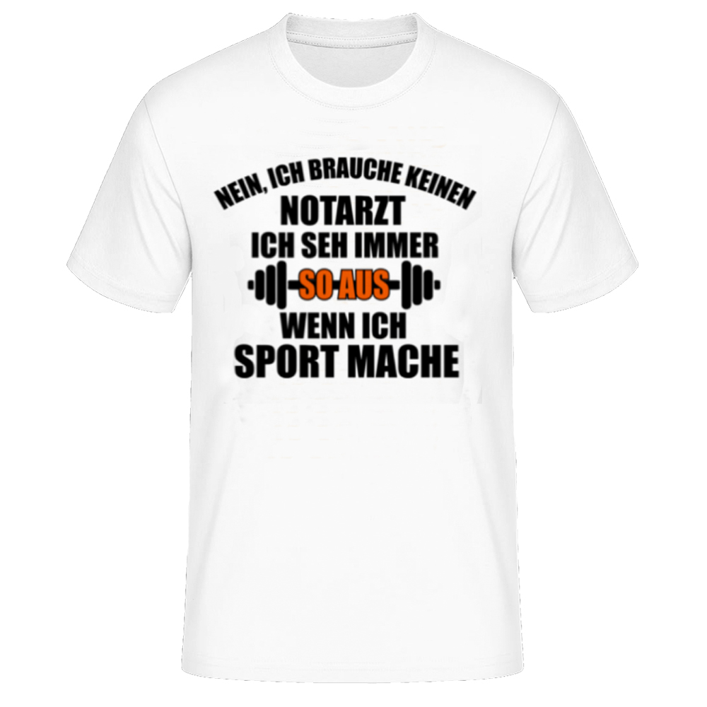 Wenn Ich sport Mache lustiges weiß T-Shirt