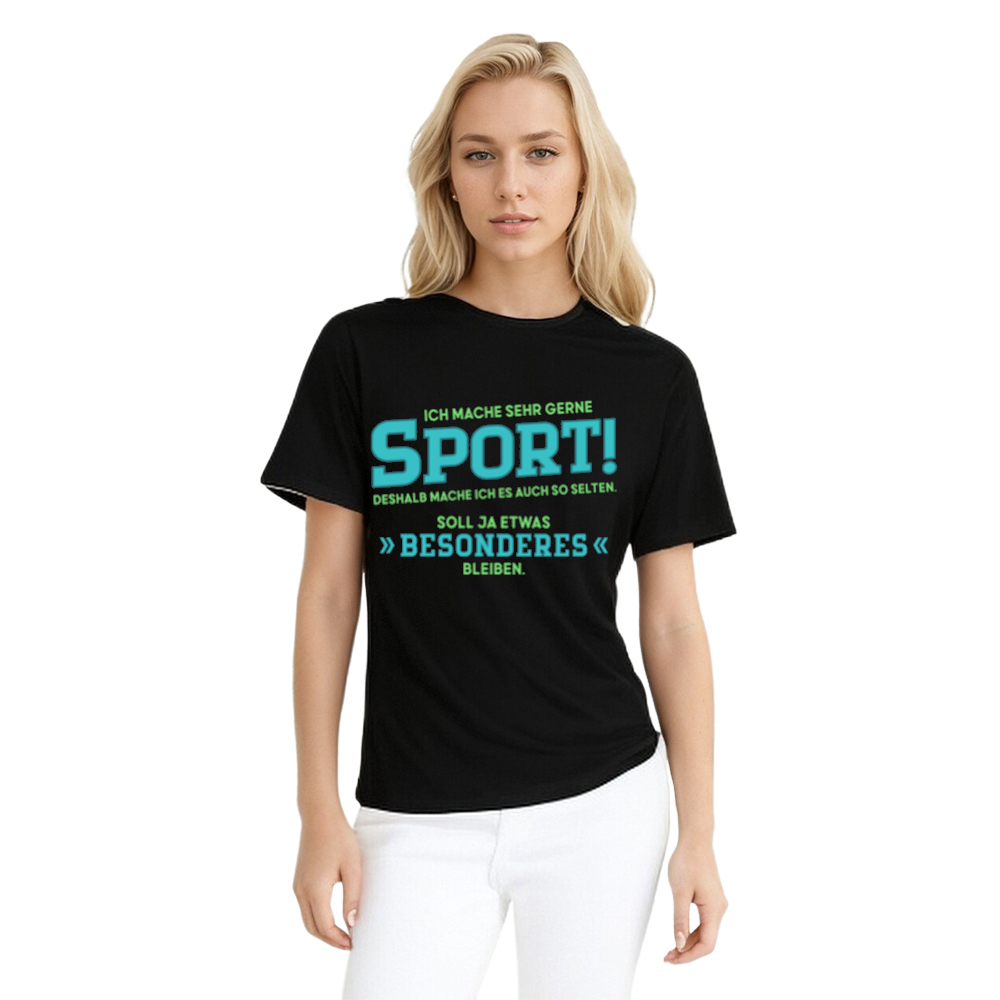 Ich Mache Sehr Gerne Sport schwarz Damen T-Shirt