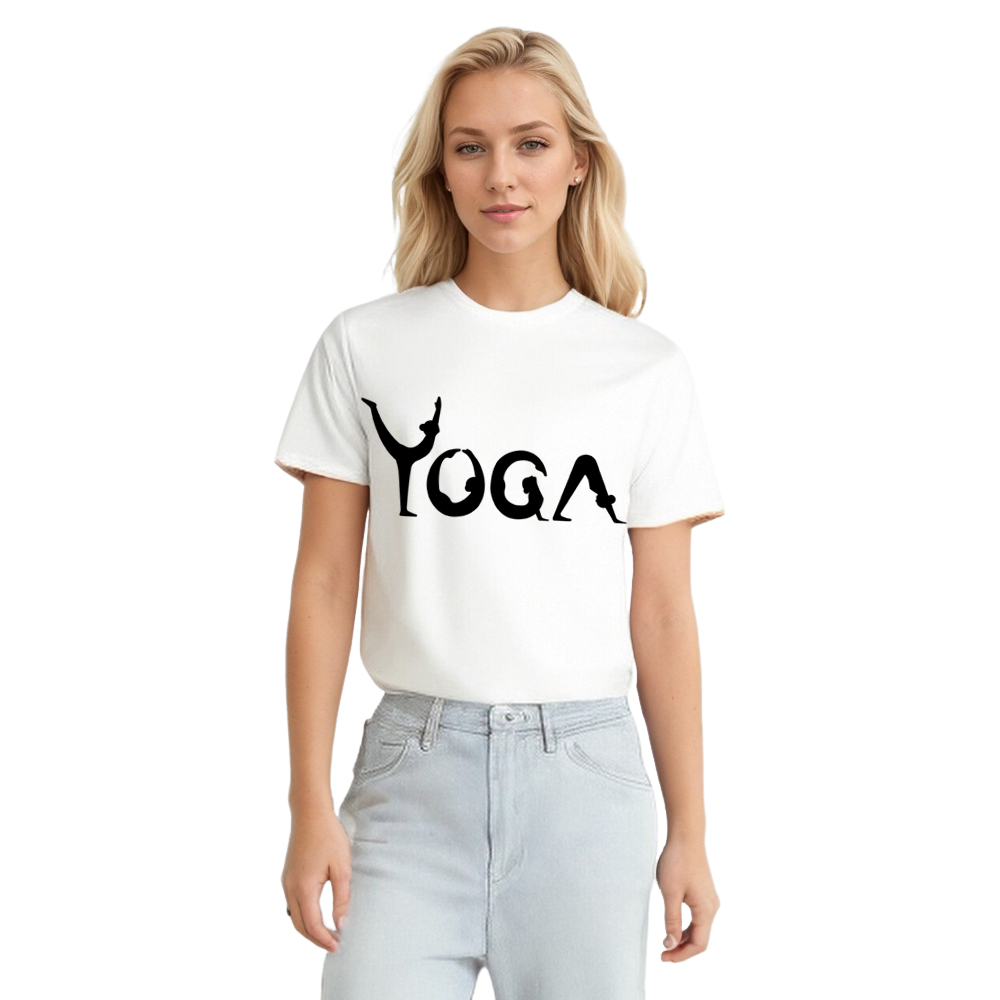 Sport Yoga Damen weißT-Shirt