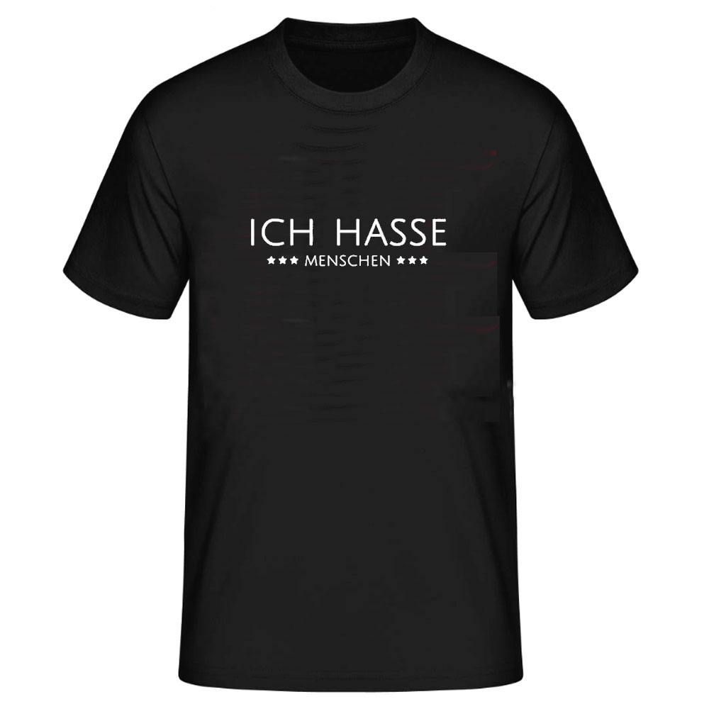 unisex Ich HASSE MEANSHEN Druck schwarz lustiges T-Shirt 
