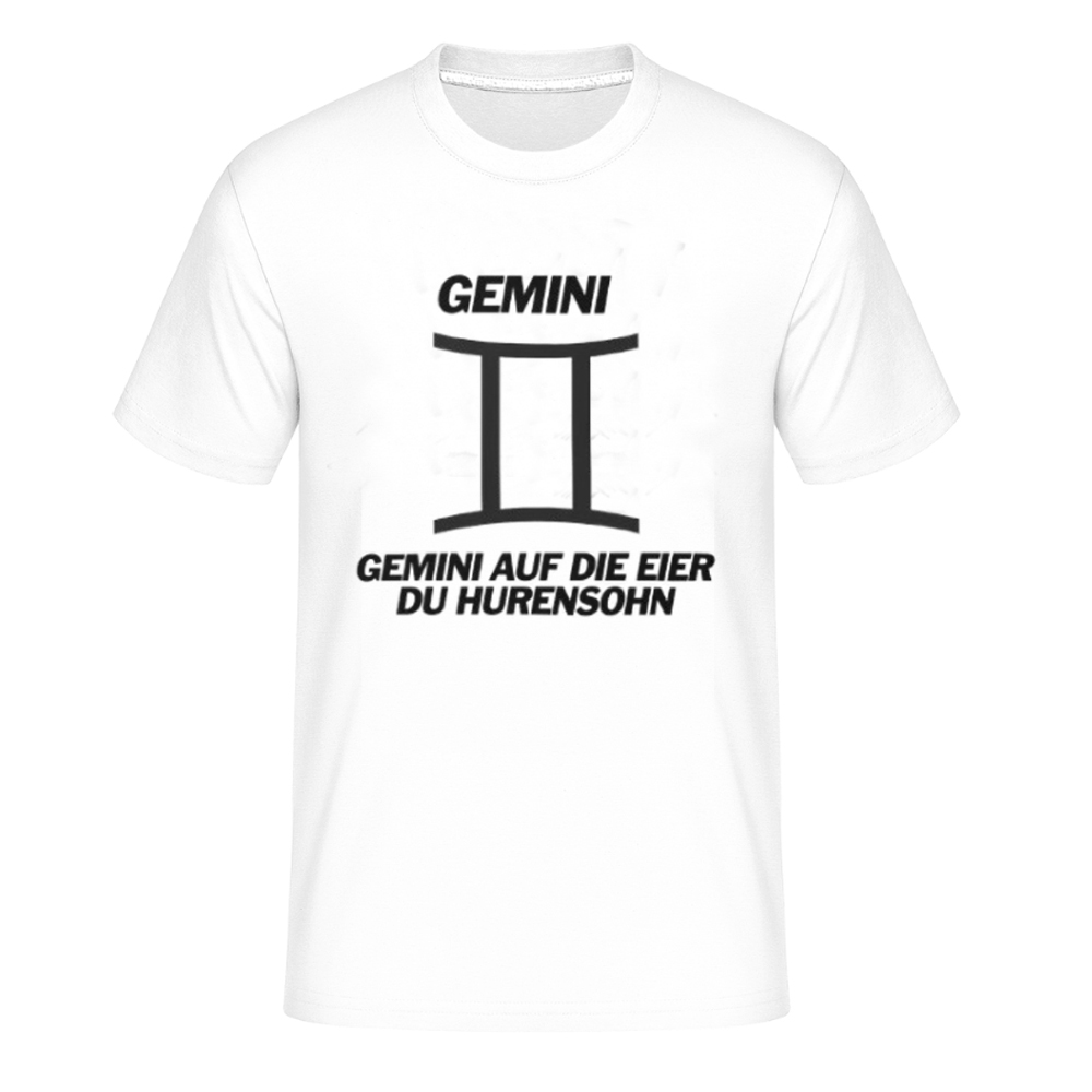 "Gemini auf die Eier" T-Shirt weiß für Herren