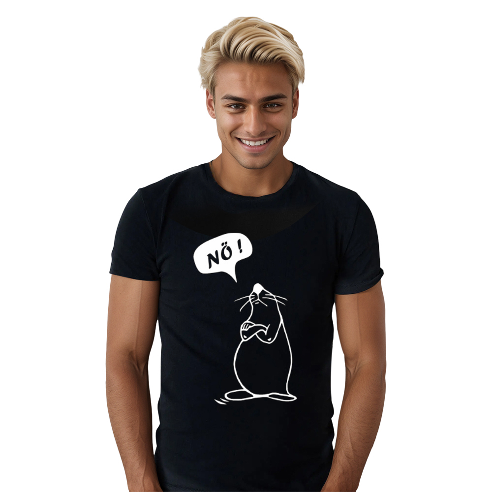 Nö mit Seehund Herren schwarz T-Shirt