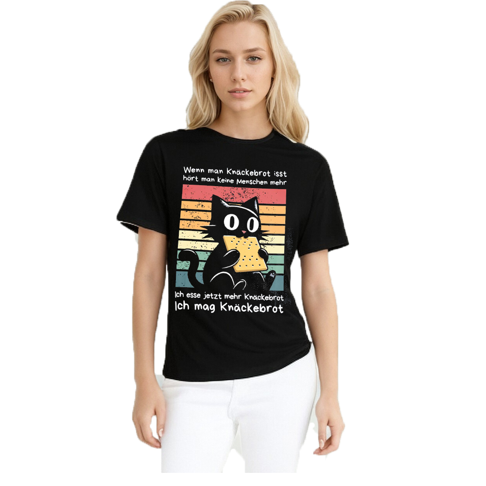 Ich mag Knäckebrot schwarz Damen T-Shirt 