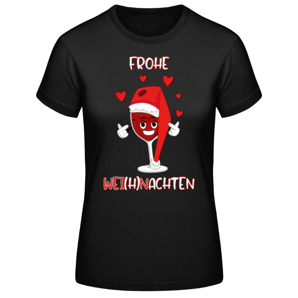 Damen schwarz Frohe Wei(h)nachten lustig T-Shirt