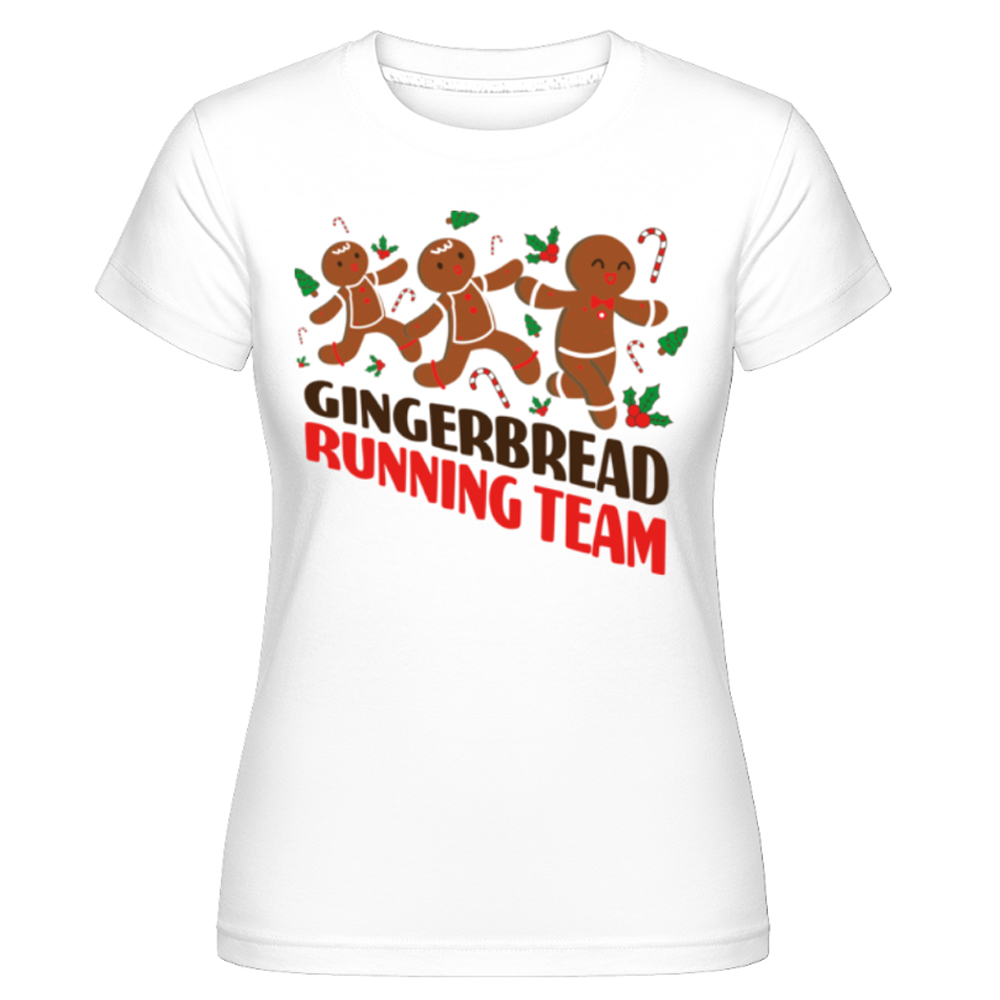 Damen weiß Gingerbread Running Team Weihnachten lustig T-Shirt