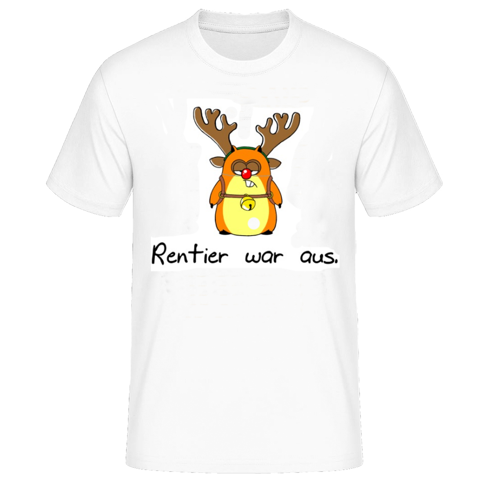 Herren weiß Rentier war aus Weihnachten lustig T-Shirt