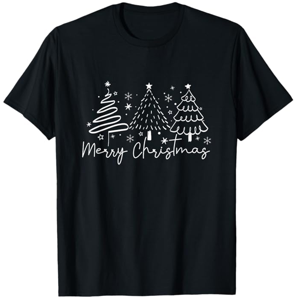 Frohe Weihnachten Merry Chrismax unisex schwarz lustiges T-Shirt 