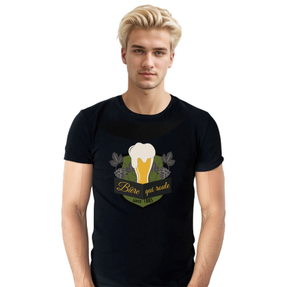 T-shirt Noir 'Bière Qui Roule' Costume