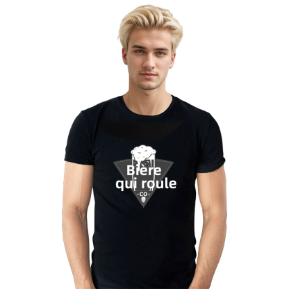T-shirt Noir 'Bière Qui Roule' Costume Ver.2