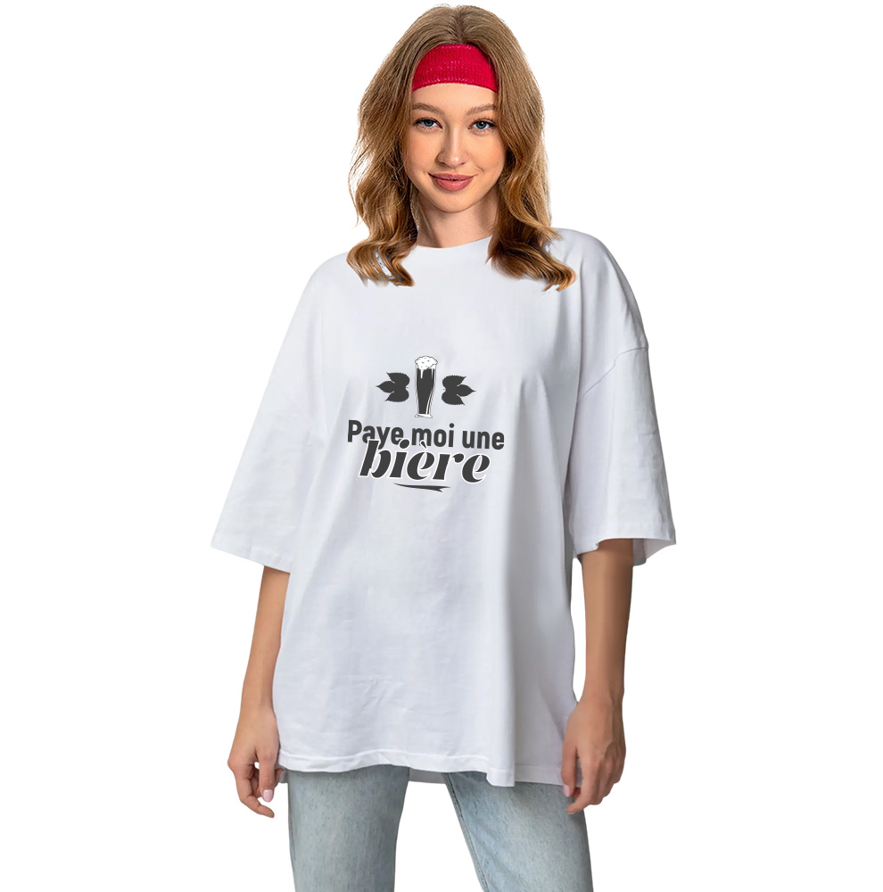 T-shirt Blanc 'Paye Moi Une Bière' Costume Ver.2