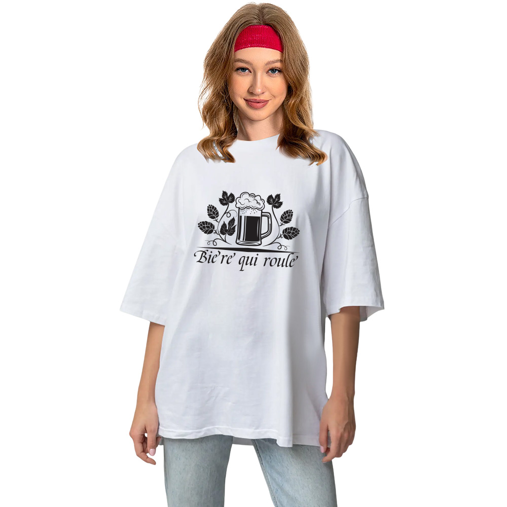 T-shirt Blanc 'Bière Qui Roule' Costume Ver.3