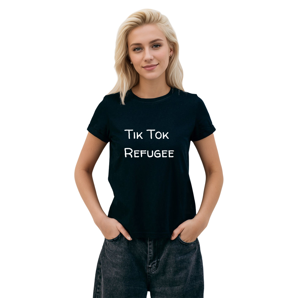 T-shirt Texte 'Tik Tok Refugee'