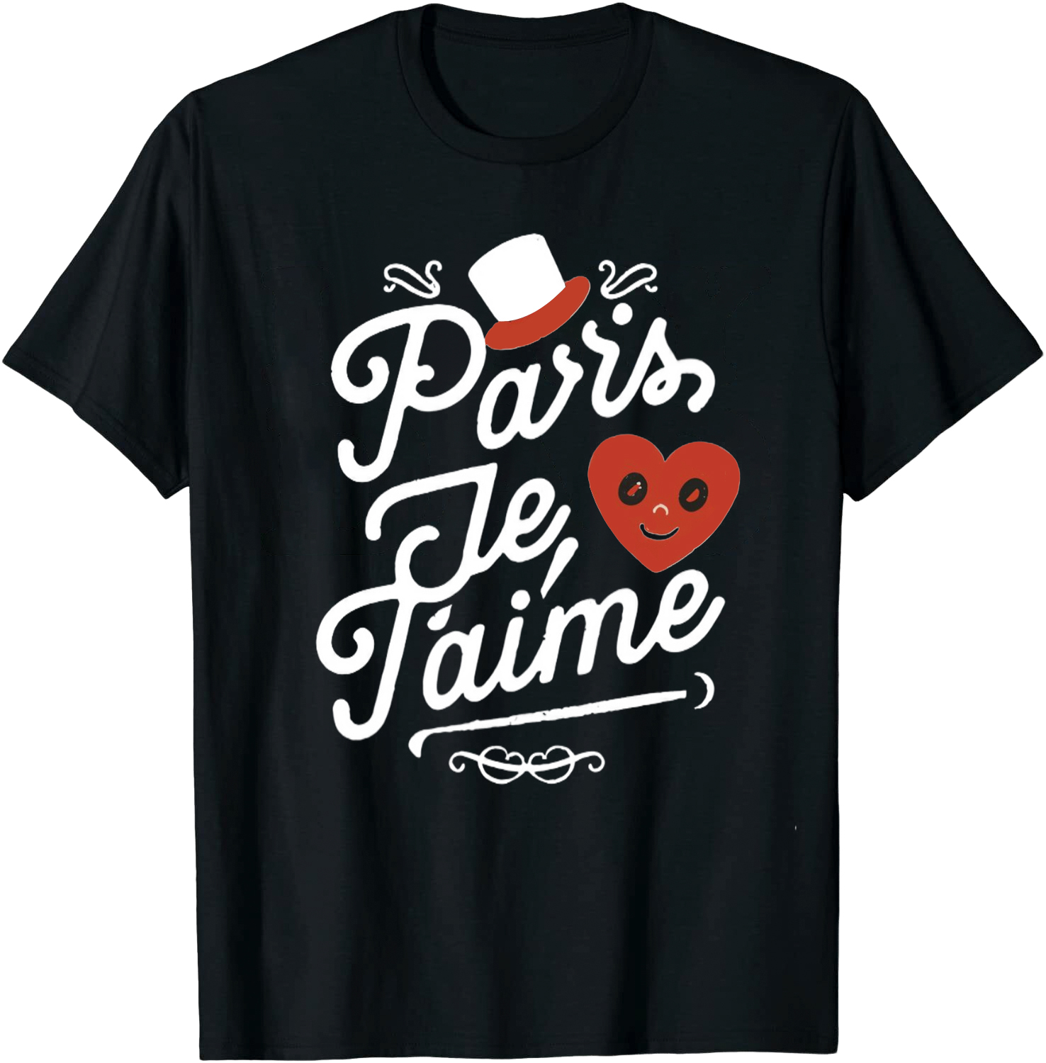 T-shirt Texte de Film 'Paris, je t'aime' Costume