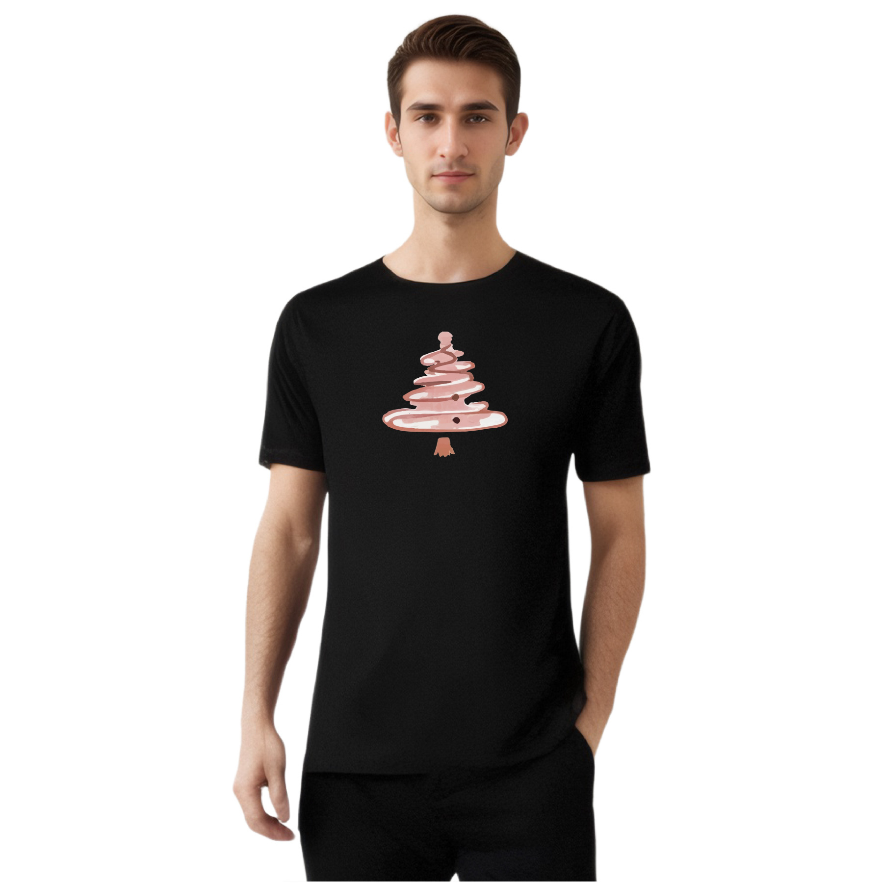 T-shirt Sapin de Noël Rose Pour Noël