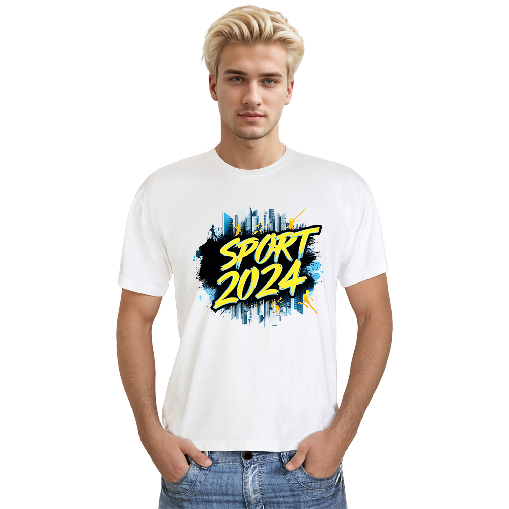 T-shirt Blanc et Noir 'Sport 2024'