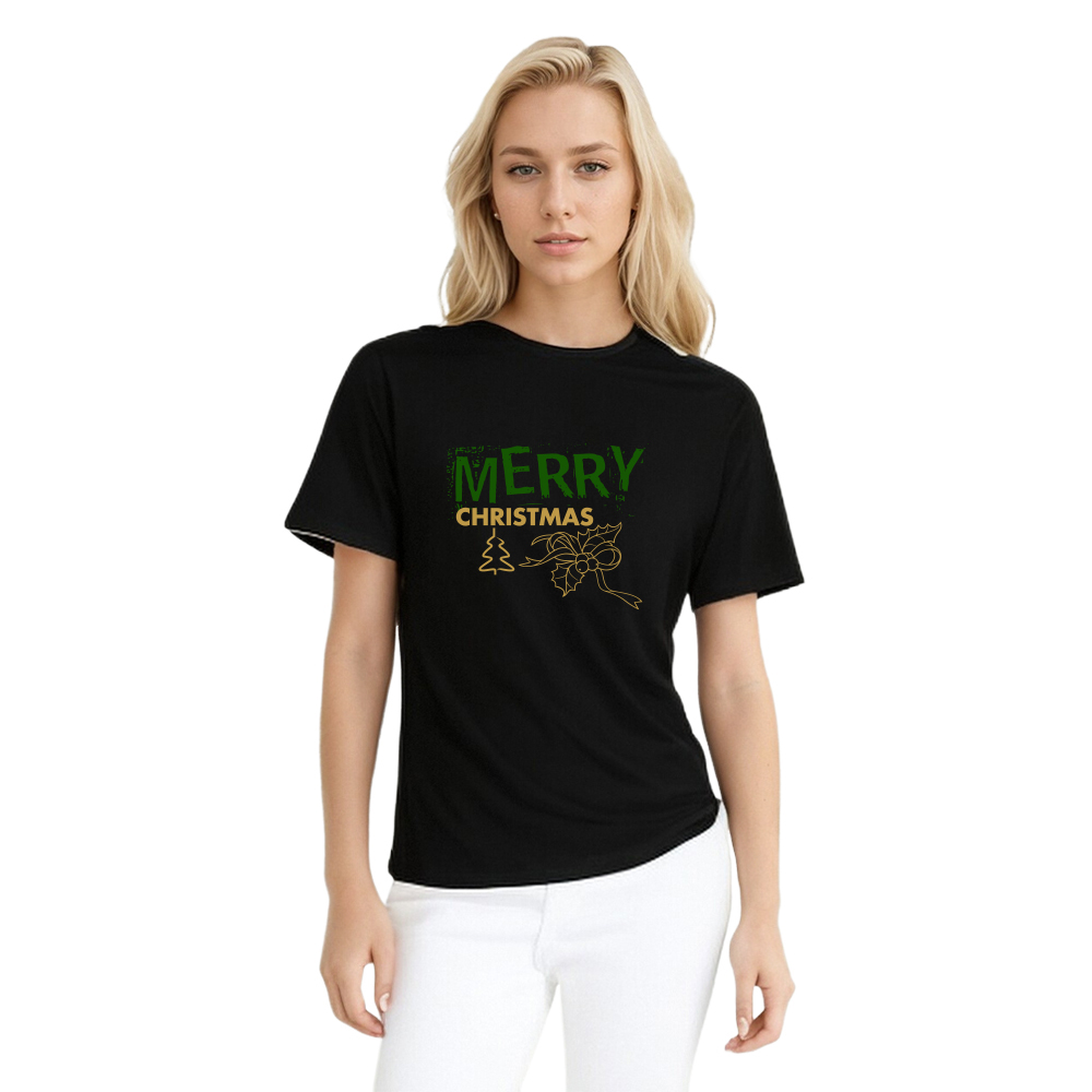 T-shirt Texte 'Merry Christmas' Pour Noël