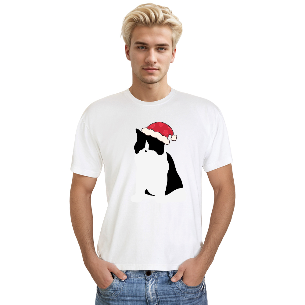 Adulte Chat Mignon Chat Noël T-shirt