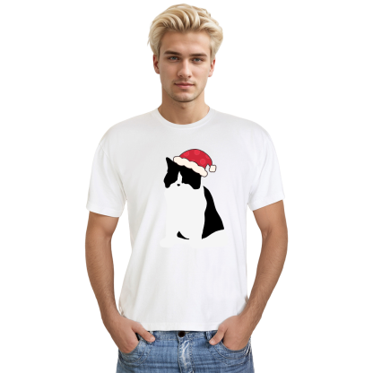 Adulte Chat Mignon Chat Noël T-shirt