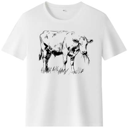 T-shirt Lignes Simples - Vache