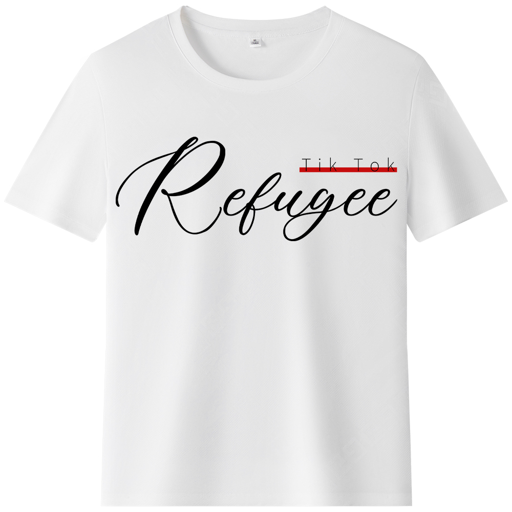 T-shirt Texte 'Tik Tok Refugee' Ver.2