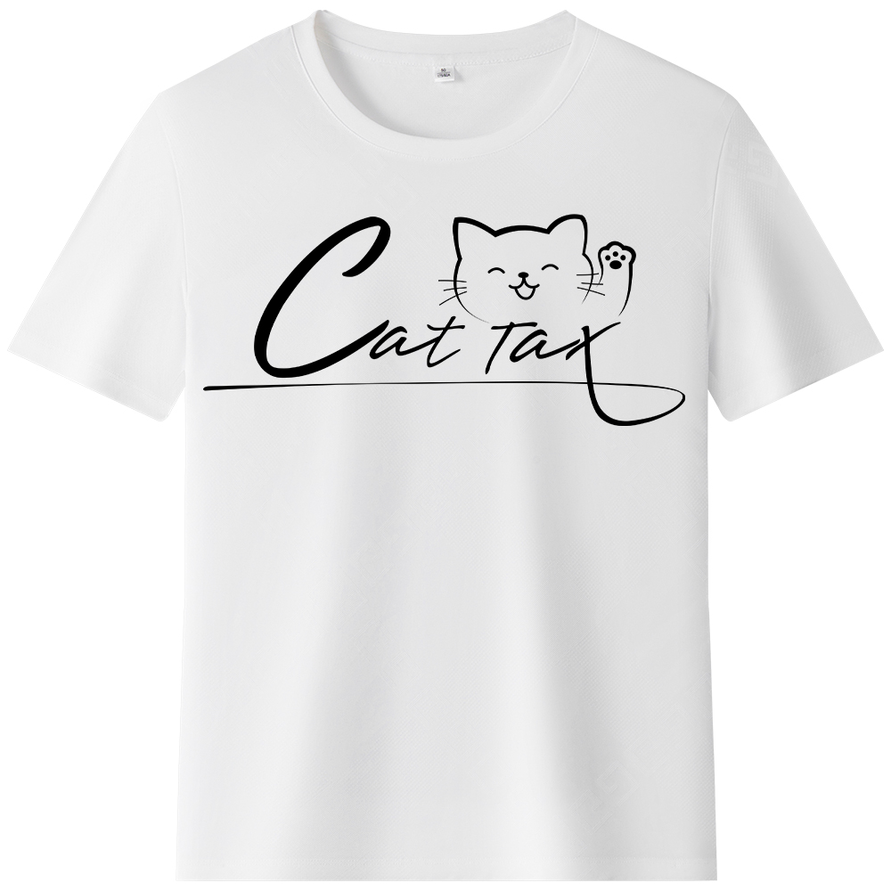 T-shirt Texte 'Cat Tax'