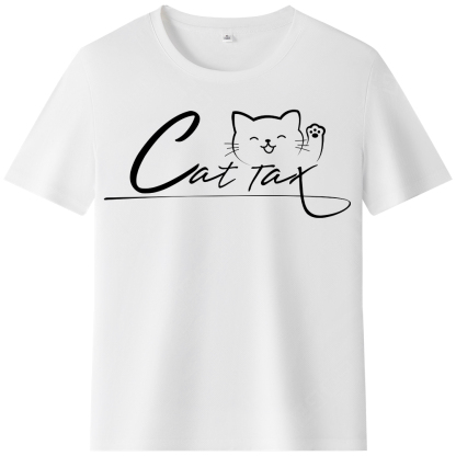 T-shirt Texte 'Cat Tax'