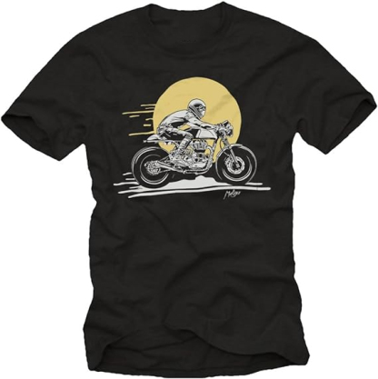 T-shirt avec Motif Moto Vintage Cafe Racer Costume