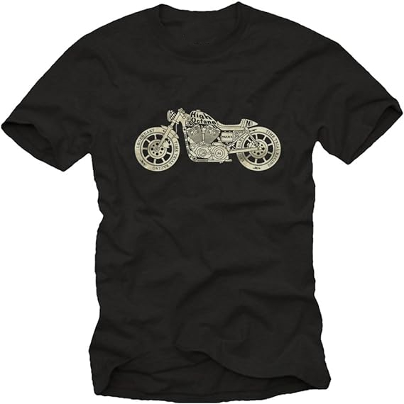 T-shirt Homme Noir Moto Vintage Biker Costume