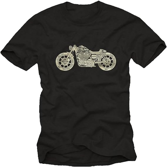 T-shirt Homme Noir Moto Vintage Biker Costume