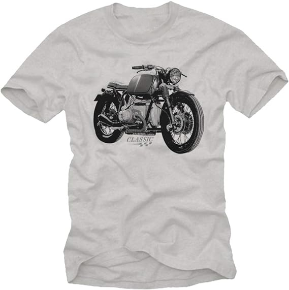 T-shirt Adulte Moto pour Homme Imprimé avec Vintage Old School Biker