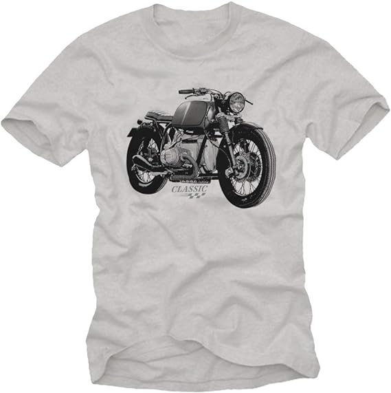 T-shirt Adulte Moto pour Homme Imprimé avec Vintage Old School Biker